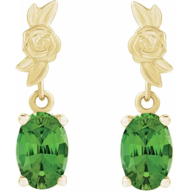 Floral and Gemstone Earrings