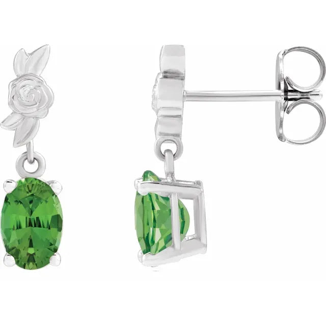 Floral and Gemstone Earrings