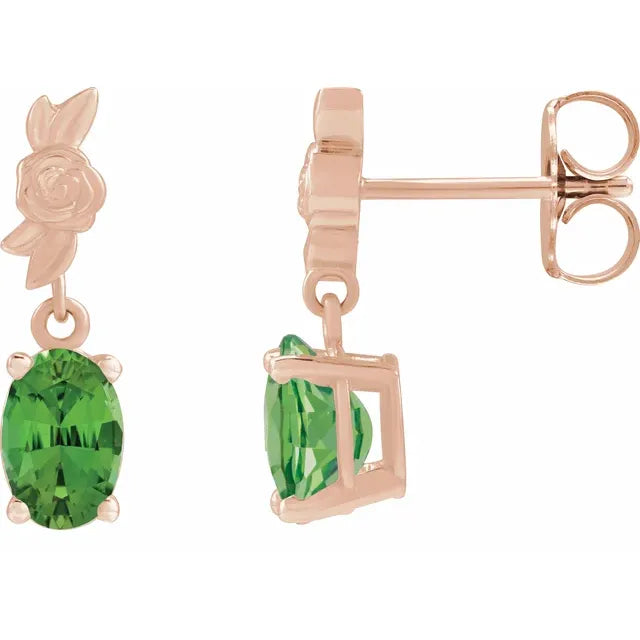 Floral and Gemstone Earrings
