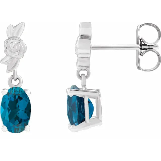 Floral and Gemstone Earrings