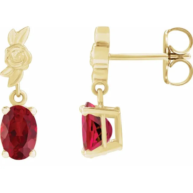Floral and Gemstone Earrings