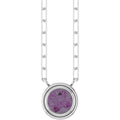 Round or Emerald Cut Lab-Grown Stone Necklace