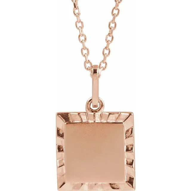 Engravable Square Initial Necklace