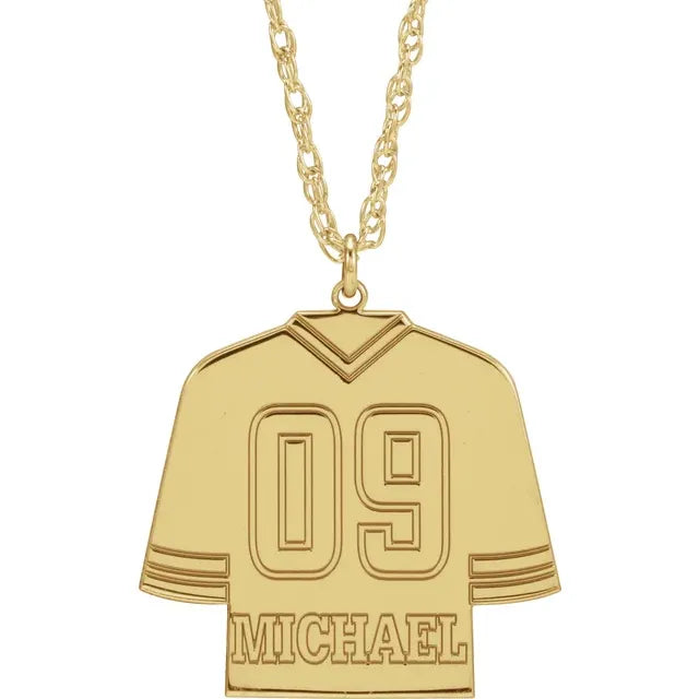 Engravable Sports Jersey Necklace