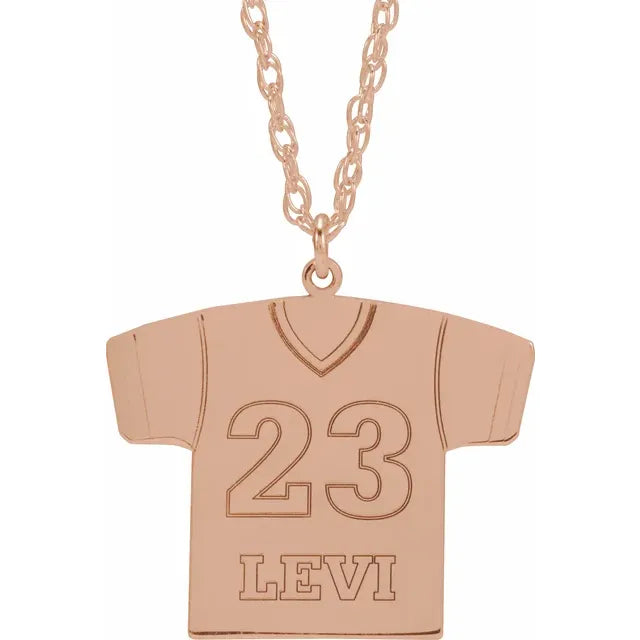 Engravable Sports Jersey Necklace