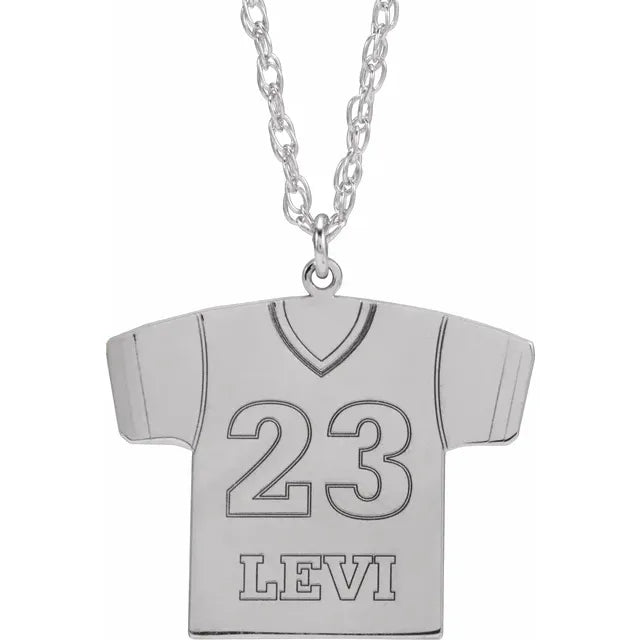 Engravable Sports Jersey Necklace
