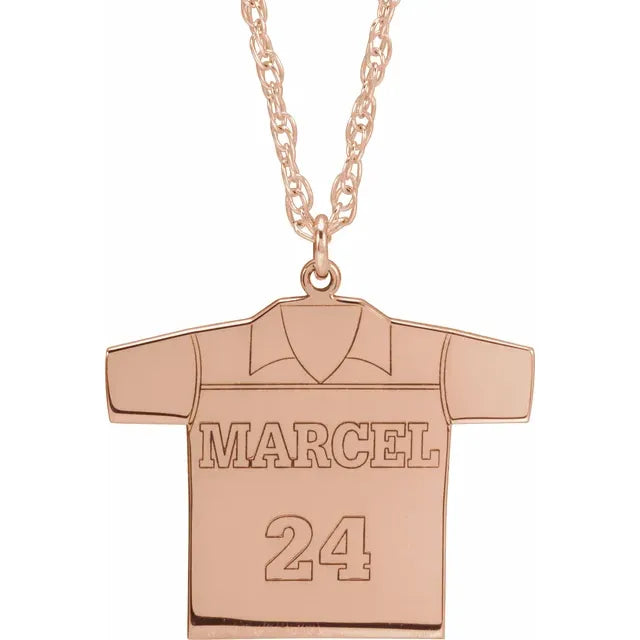 Engravable Sports Jersey Necklace