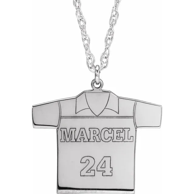 Engravable Sports Jersey Necklace