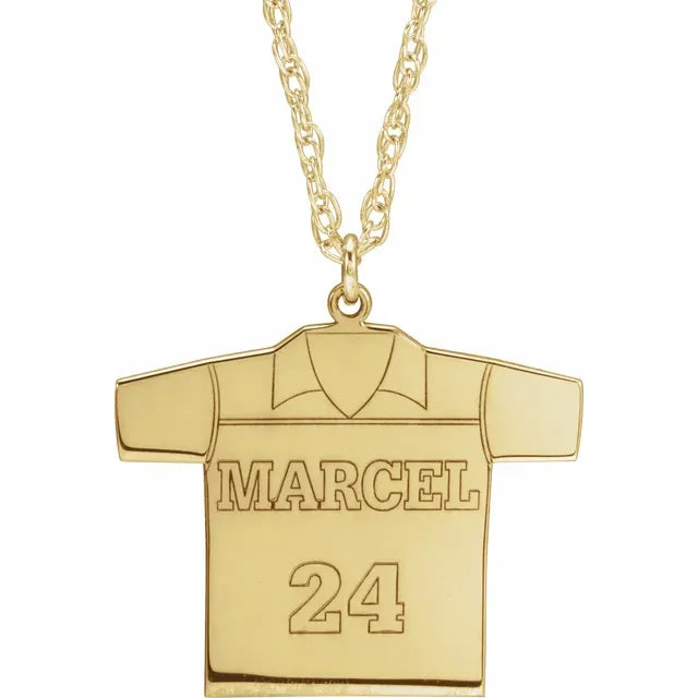 Engravable Sports Jersey Necklace
