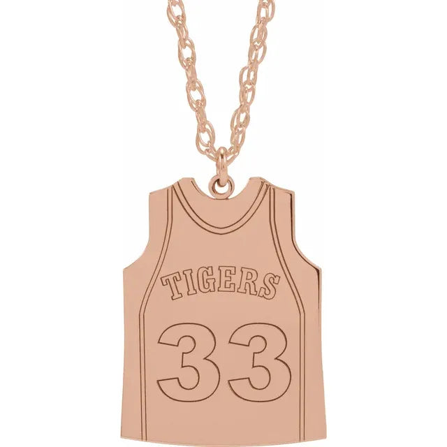 Engravable Sports Jersey Necklace