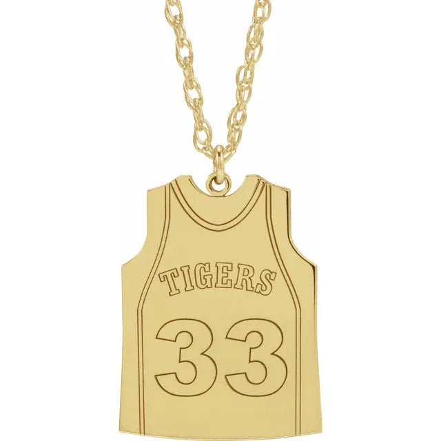 Engravable Sports Jersey Necklace
