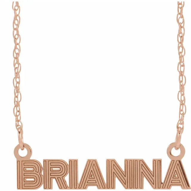 Textured Name Plate Necklace