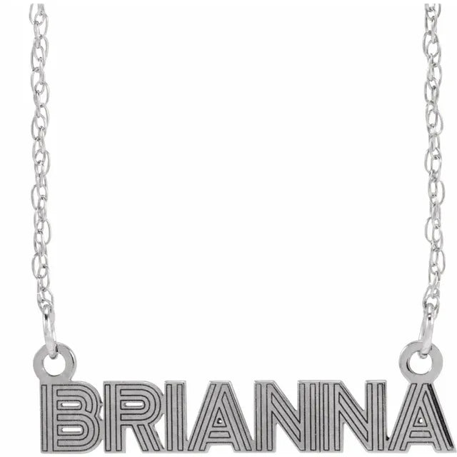 Textured Name Plate Necklace