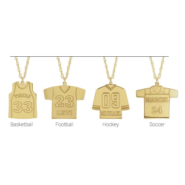 Engravable Sports Jersey Necklace