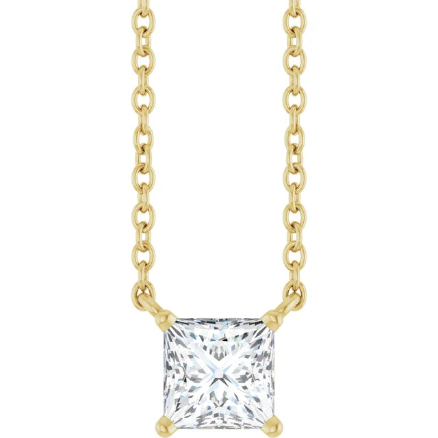 Natural Diamond Square Necklace