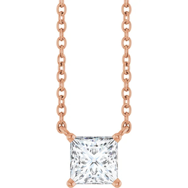 Natural Diamond Square Necklace