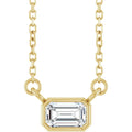 Emerald Cut Natural Gemstone Necklace