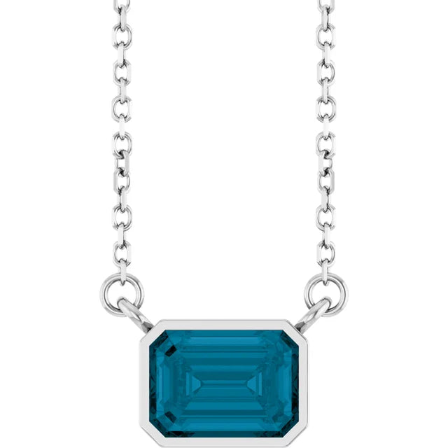 Emerald Cut Natural Gemstone Necklace