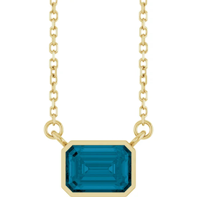Emerald Cut Natural Gemstone Necklace