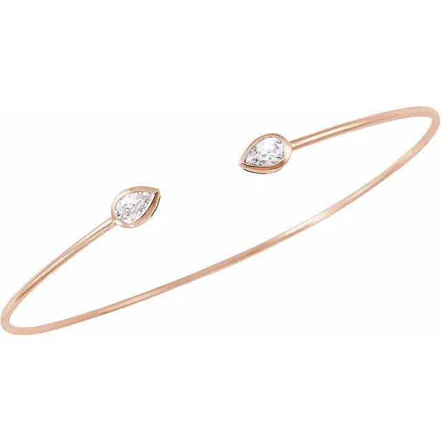 Natural Pear Diamond Bangle