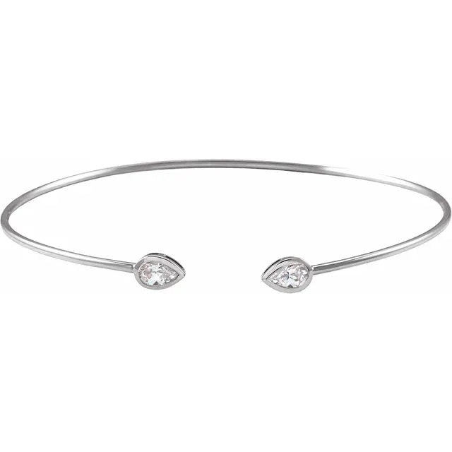 Natural Pear Diamond Bangle