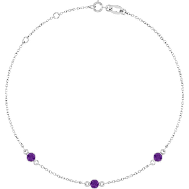Natural Gemstone 3-Station Necklace