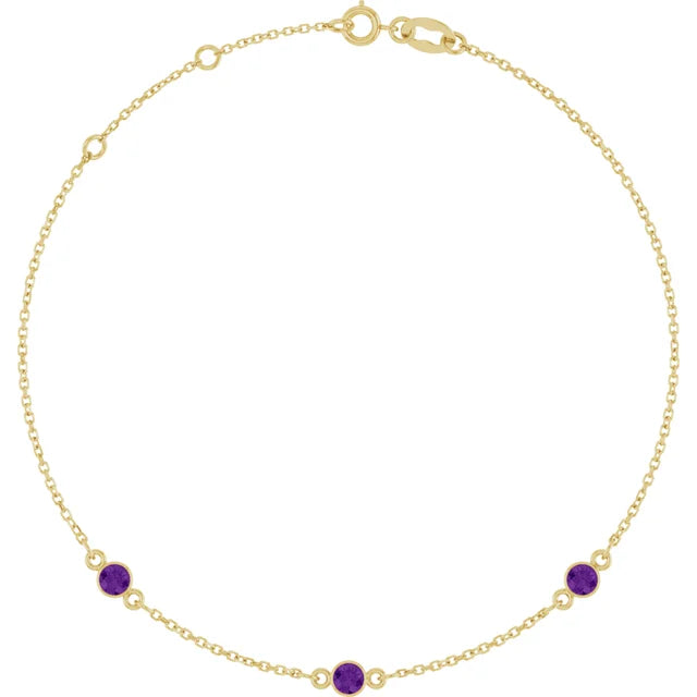 Natural Gemstone 3-Station Necklace
