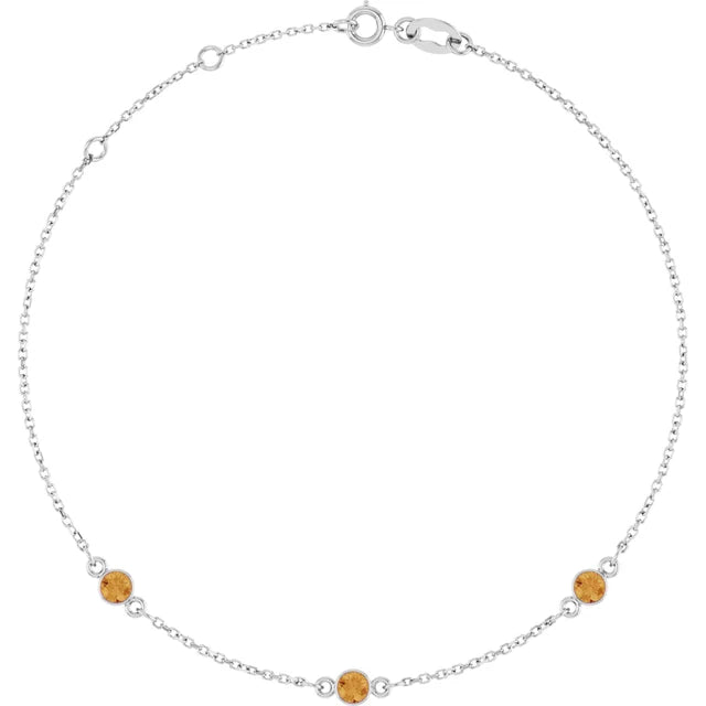 Natural Gemstone 3-Station Necklace