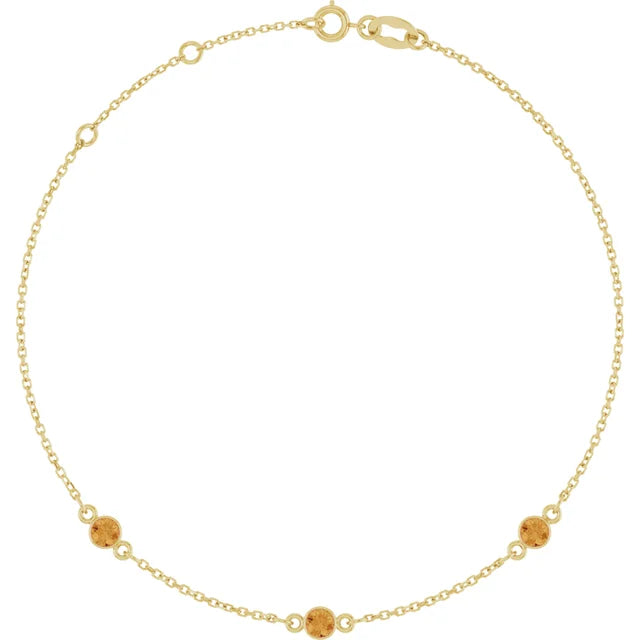 Natural Gemstone 3-Station Necklace