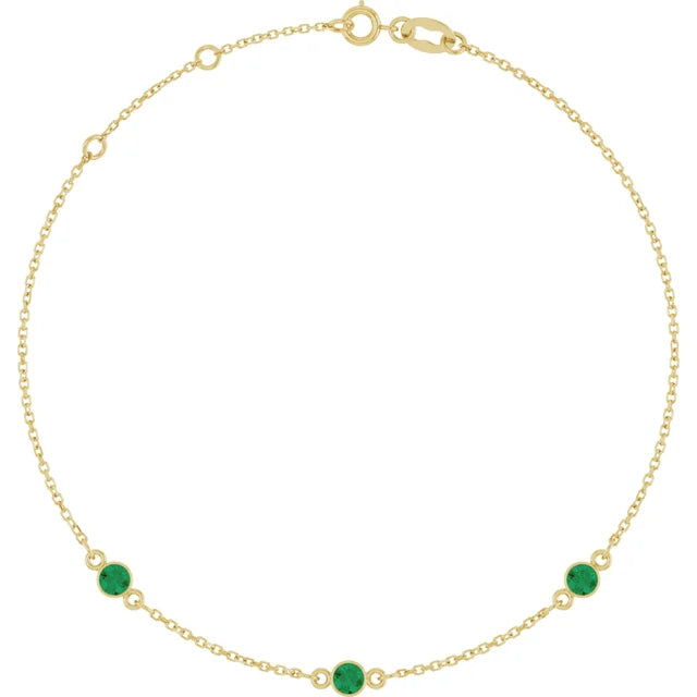 Natural Gemstone 3-Station Necklace