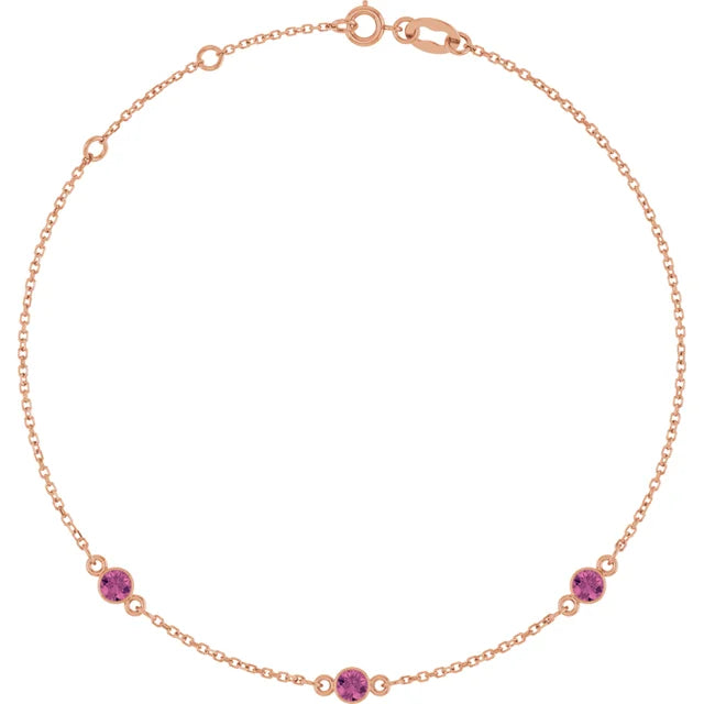 Natural Gemstone 3-Station Necklace