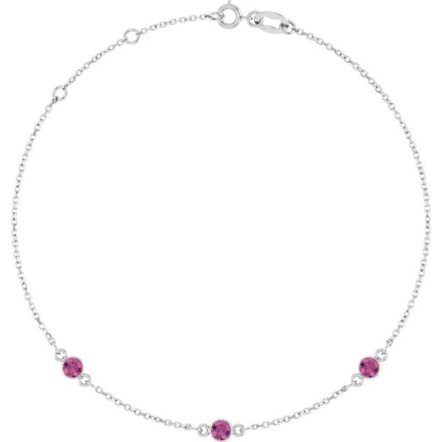Natural Gemstone 3-Station Necklace