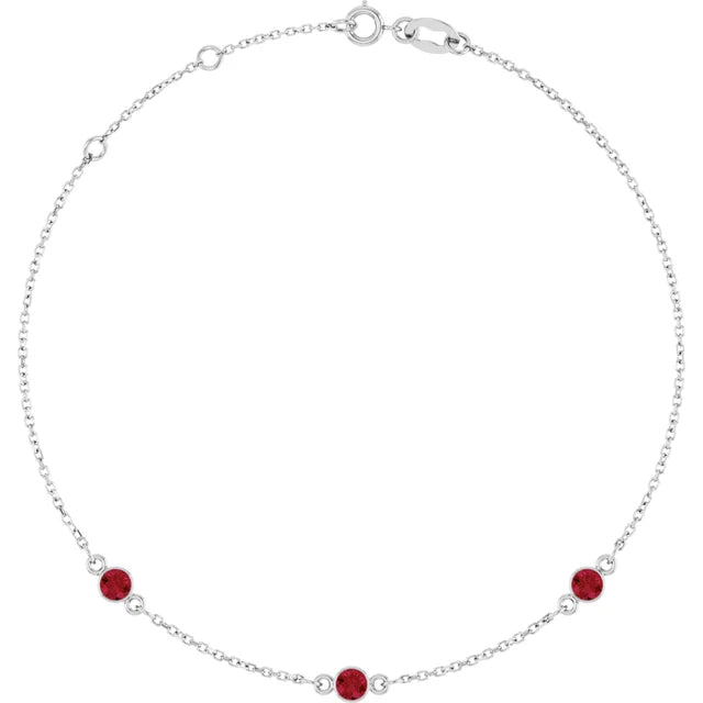 Natural Gemstone 3-Station Necklace