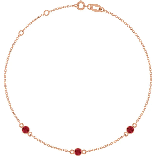 Natural Gemstone 3-Station Necklace