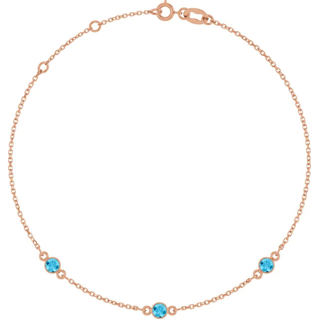 Natural Gemstone 3-Station Necklace