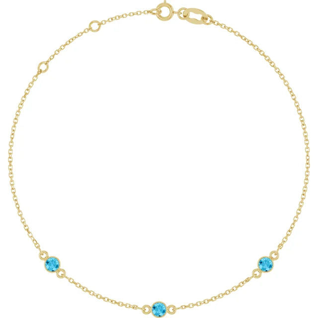 Natural Gemstone 3-Station Necklace