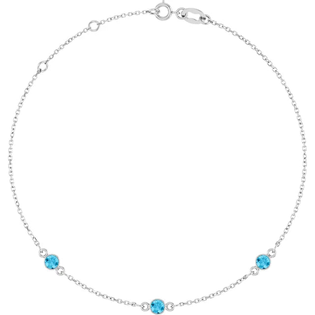 Natural Gemstone 3-Station Necklace