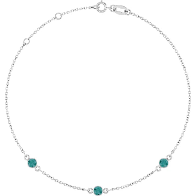 Natural Gemstone 3-Station Necklace