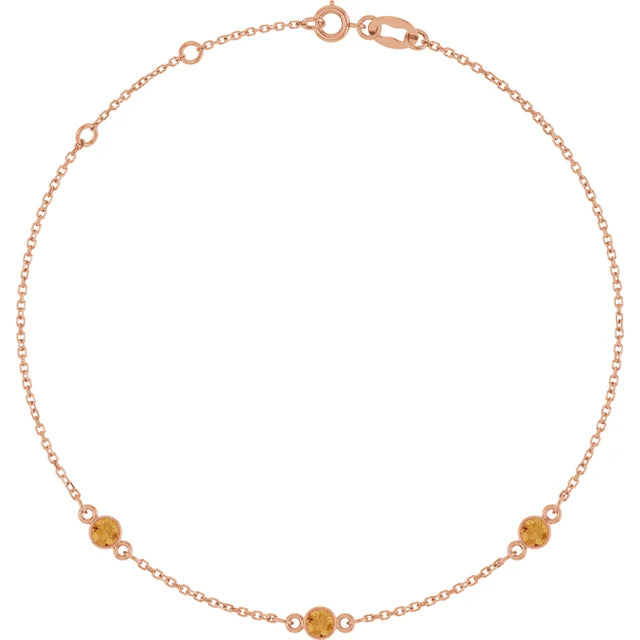 Natural Gemstone 3-Station Necklace