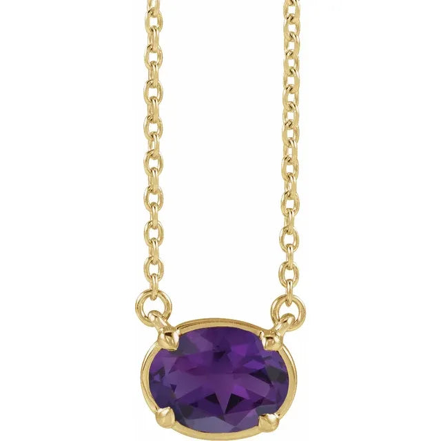 14K Yellow Gold Vermeil Natural Gemstone Necklace