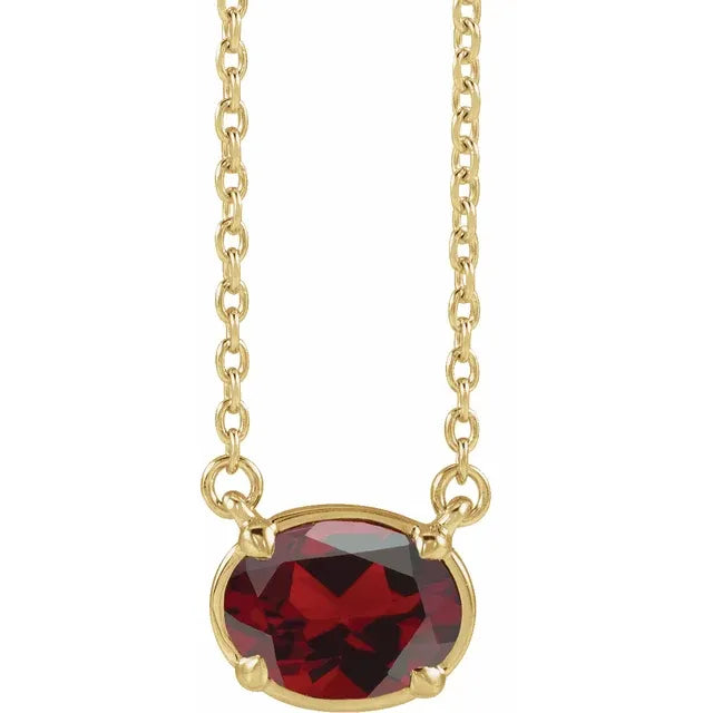 14K Yellow Gold Vermeil Natural Gemstone Necklace