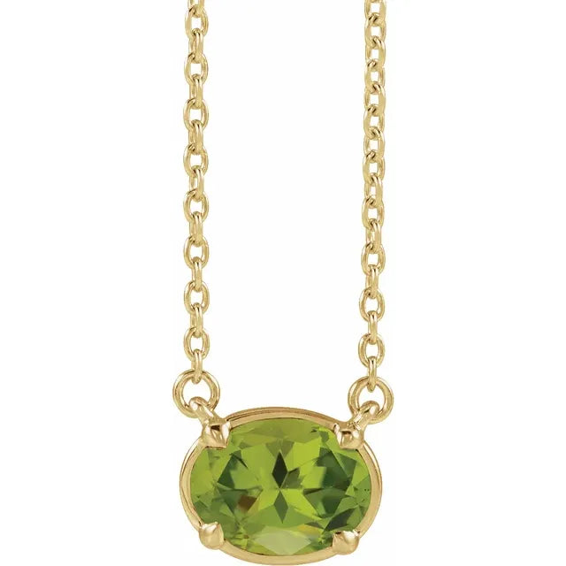 14K Yellow Gold Vermeil Natural Gemstone Necklace