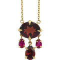 Natural Mozambique Garnet & Lab-Grown Ruby Necklace