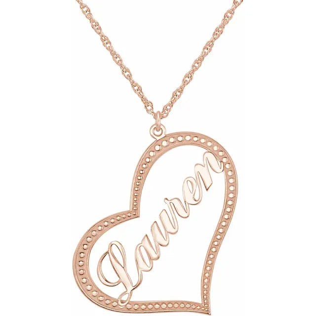 Script Name Heart Necklace