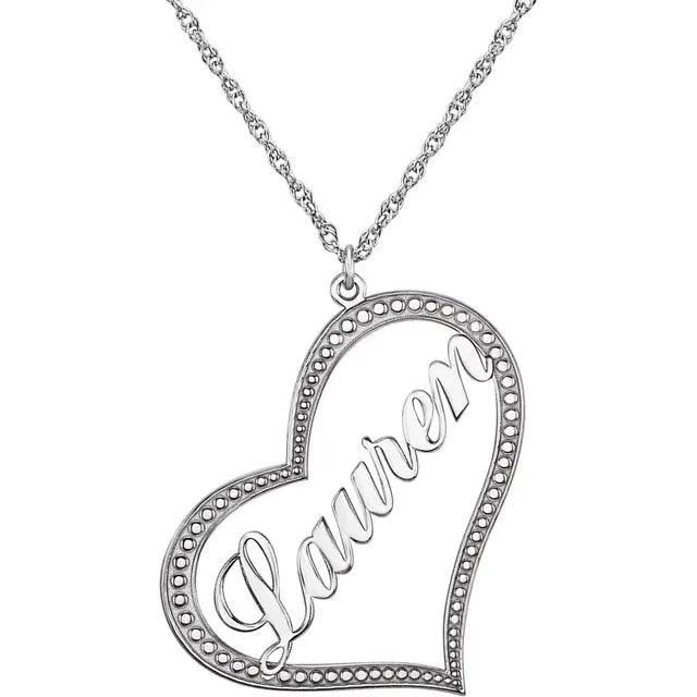 Script Name Heart Necklace