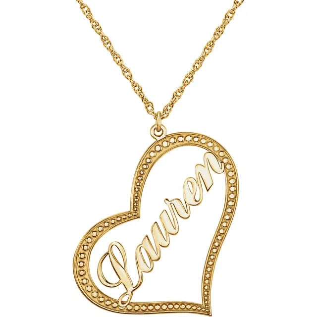 Script Name Heart Necklace