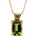 14K Yellow Gold Natural Peridot Necklace