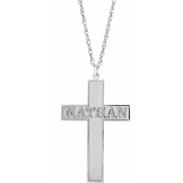 Engravable Cross Necklace