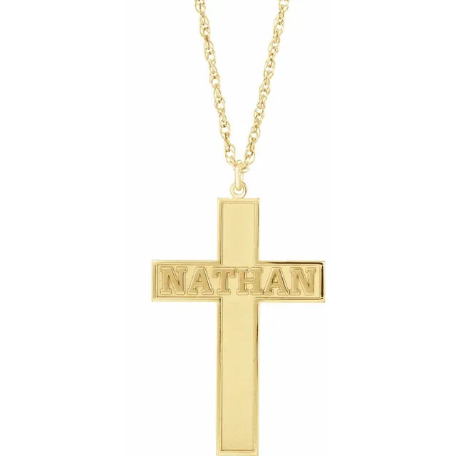 Engravable Cross Necklace