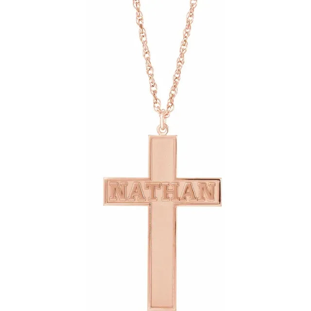 Engravable Cross Necklace